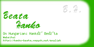 beata hanko business card